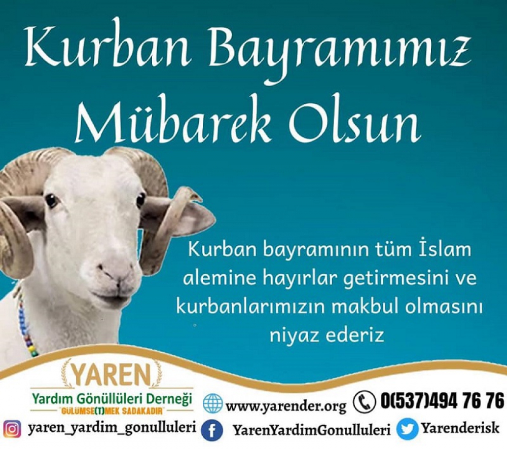 Kurban bayramımız mübarek olsun 